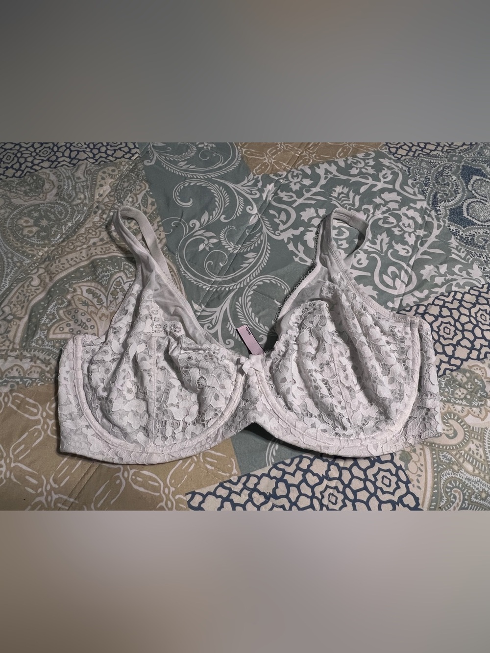 Victoria's Secret White Lace Underwire Body by Victoria Unlined Demi Bra